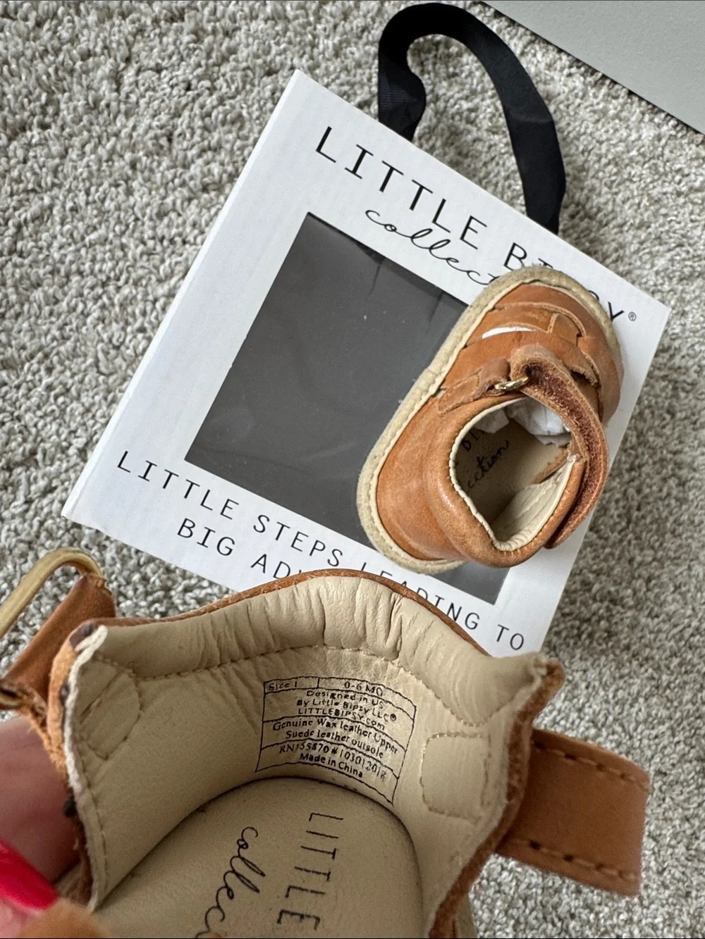 Little Bipsy Tan Leather Baby Moccasins